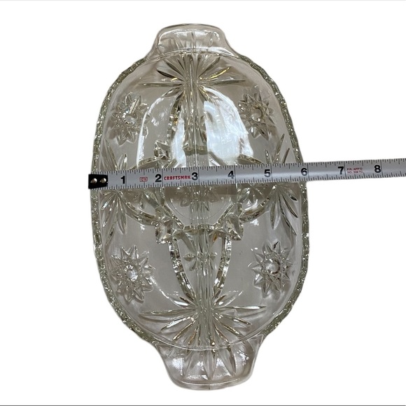 Rare Vintage Clear Carved Glass Pickle, Condiment or Serving Dish. - Picture 5 of 14